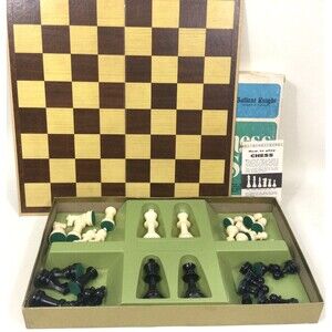 ARRCO Gallant Knight Chess Set 3" King Weighted Felt Bottom GBl-5 -VTG- Complete